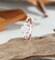 Round cut moissanite engagement ring, trillion cubic zirconia ring, vintage rose gold ring, promise wedding ring, personalized bridal ring product 4